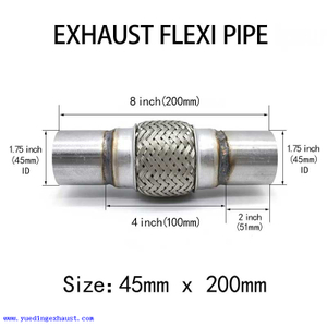 45мм x 200мм Выхлопная труба Flexi Pipe Flex Joint Ремонт гибкой трубы
